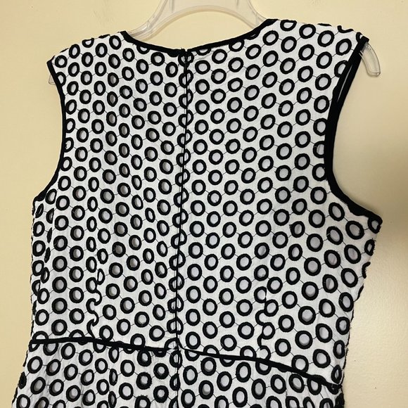 J. Crew Fit & Flare Eyelet Sleeveless Dress Size 10 Business Casual Retro - Picture 6 of 9